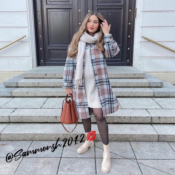 🌟BLOGGERS FAV🌟 ZARA LONG PLAID OVERSHIRT - Picture 2 of 16